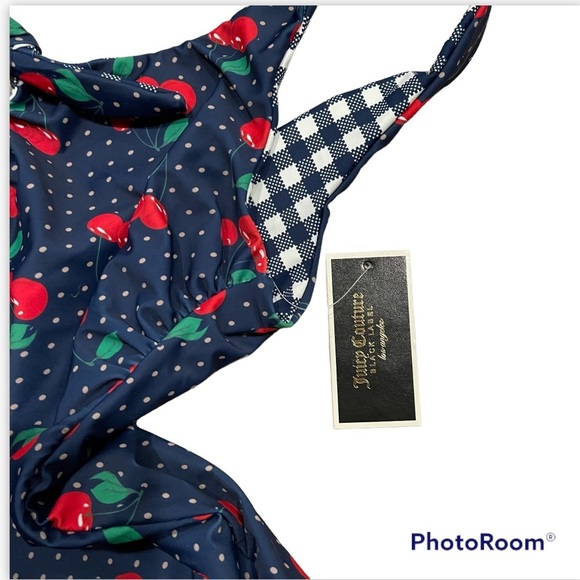 Juicy Couture Cherry Plaid Reversible One Piece Swim Suit Size XL new with tags - Picture 4 of 8